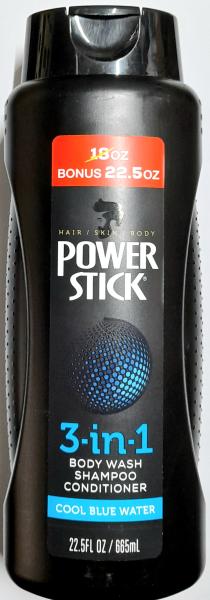 POWER STICK 3-in-1 Body wash, Shampoo, Conditioner 'Cool Blue Water'665 ml